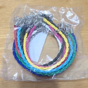 Colorful Braided Bracelets Set 10 pieces.